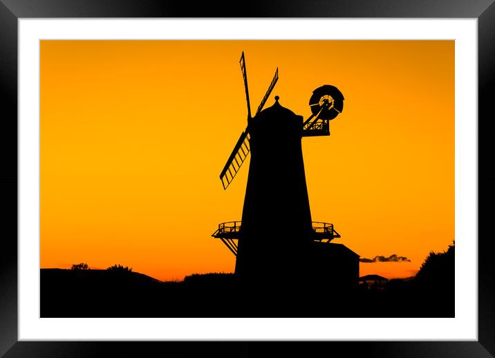 Llancayo windmill silhouette  Framed Mounted Print by Dean Merry