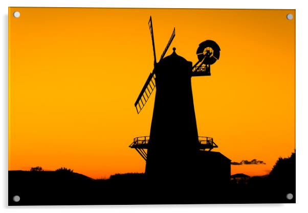 Llancayo windmill silhouette  Acrylic by Dean Merry