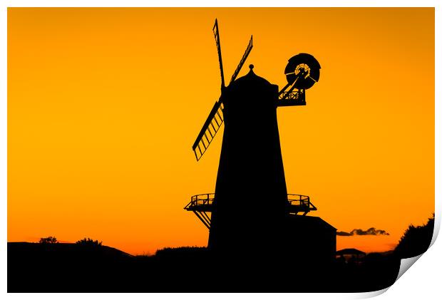 Llancayo windmill silhouette  Print by Dean Merry