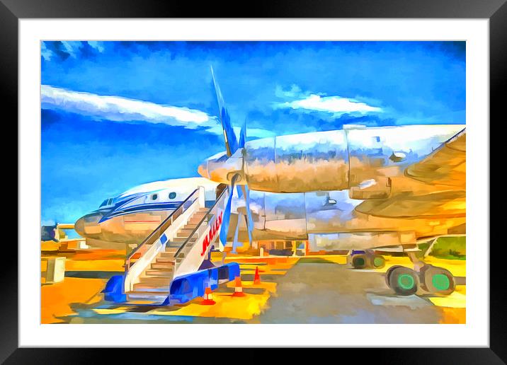Pop Art Russian Airliner Framed Mounted Print by David Pyatt