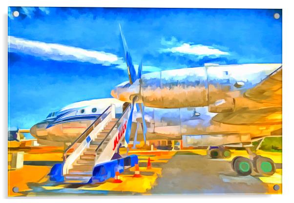 Pop Art Russian Airliner Acrylic by David Pyatt