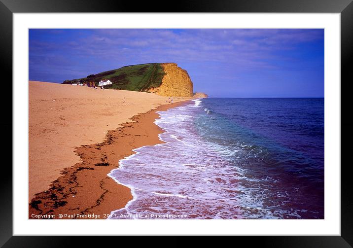 West Bay Beach, Dorset Framed Mounted Print by Paul F Prestidge