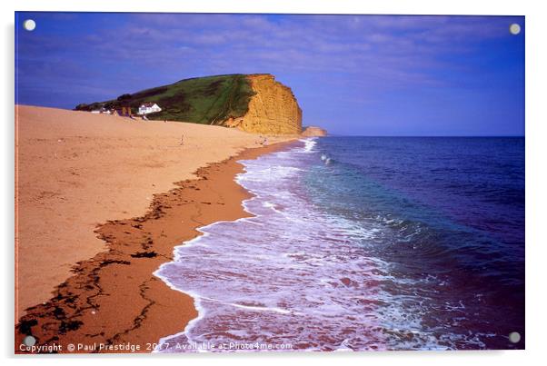 West Bay Beach, Dorset Acrylic by Paul F Prestidge