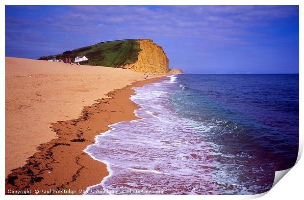West Bay Beach, Dorset Print by Paul F Prestidge