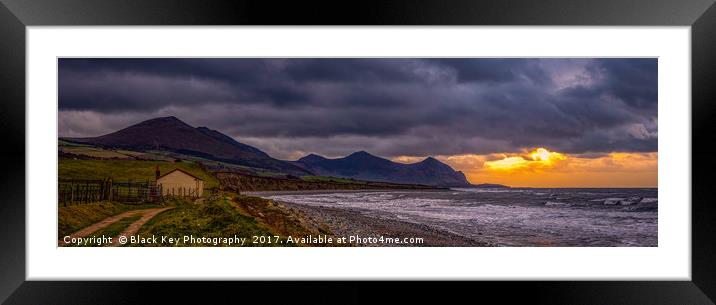 Sunset view of The Rivals (Yr Eifl) Framed Mounted Print by Black Key Photography