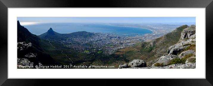 Cape Town City Bowl Framed Mounted Print by George Haddad