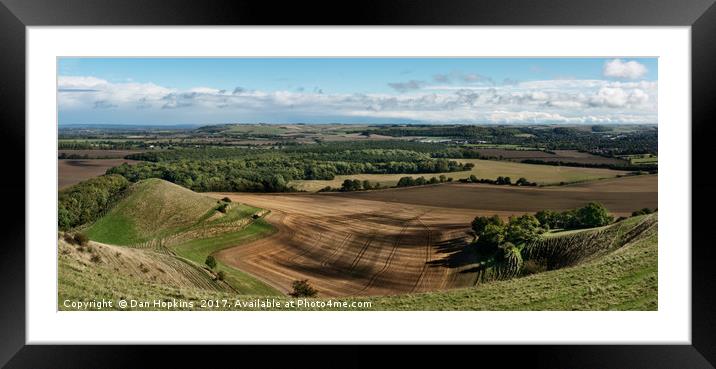 Harvested field from Cley Hill Framed Mounted Print by Dan Hopkins