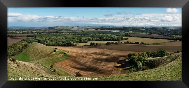 Harvested field from Cley Hill Framed Print by Dan Hopkins
