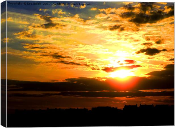           Sunset from West Hill Hastings Canvas Print by Lee Sulsh