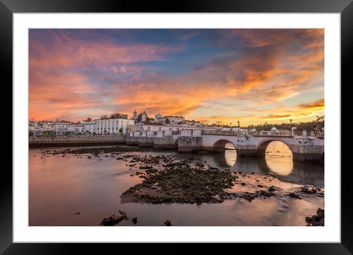 Sunset at Tavira Algarve Portugal Framed Mounted Print by Wight Landscapes