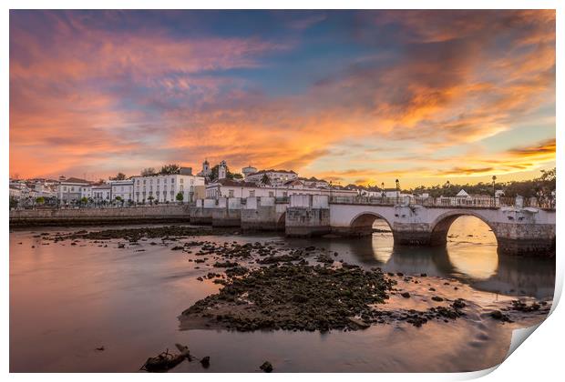 Sunset at Tavira Algarve Portugal Print by Wight Landscapes