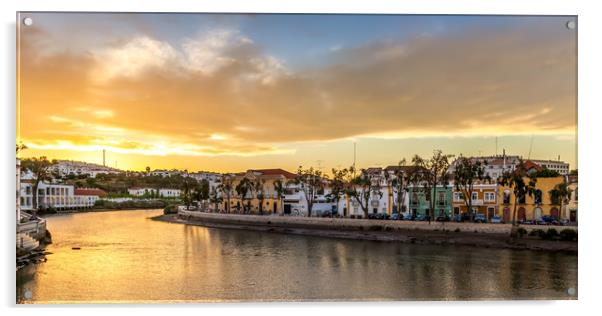 Sunset Over The Rio Galao Tavira Portugal Acrylic by Wight Landscapes
