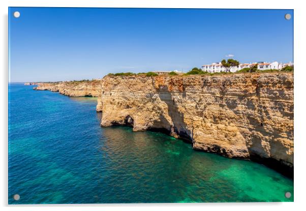 Sandstone Cliffs Of The Western Algarve Acrylic by Wight Landscapes