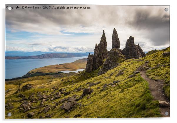 The Old Man of Storr Acrylic by Gary Eason