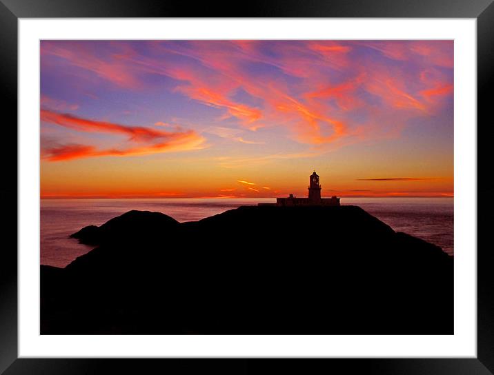 Strumble Head Lighthouse View.Fishguard. Framed Mounted Print by paulette hurley