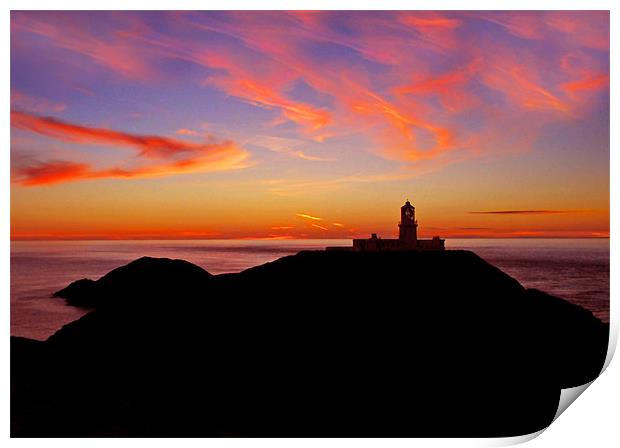 Strumble Head Lighthouse View.Fishguard. Print by paulette hurley