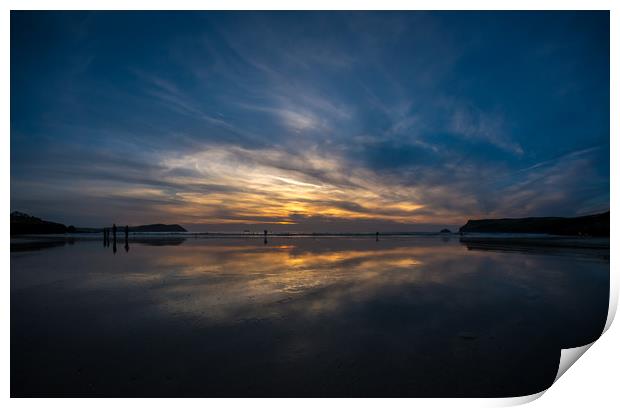 Sunset Symmetry - Polzeath  Print by Jon Rendle