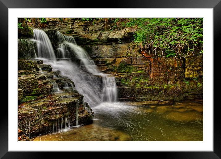 Ashgill Waterfalls - Alston, Upper Teesdale Valley Framed Mounted Print by David Lewins (LRPS)