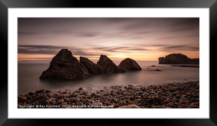 Rocks at Graham Sands Framed Mounted Print by Ray Pritchard