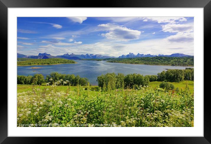View of Tysfjorden Framed Mounted Print by Gisela Scheffbuch
