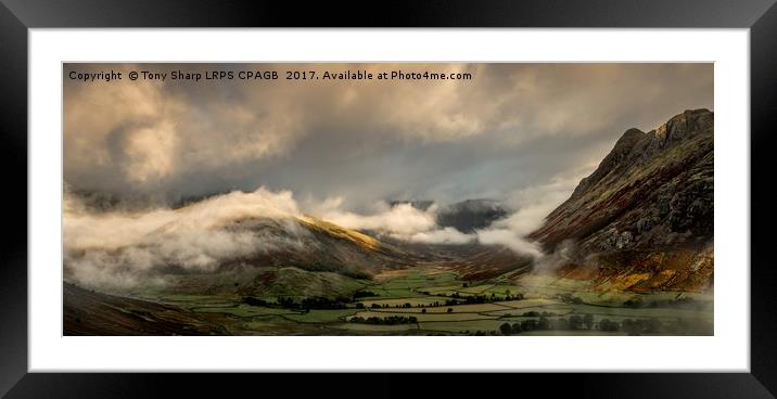 GREAT LANGDALE, CUMBRIA IN EARLY MORNING MIST Framed Mounted Print by Tony Sharp LRPS CPAGB