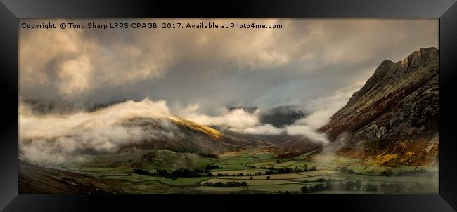 GREAT LANGDALE, CUMBRIA IN EARLY MORNING MIST Framed Print by Tony Sharp LRPS CPAGB