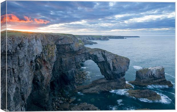 Green Bridge Of Wales Canvas Print by Mark Robson