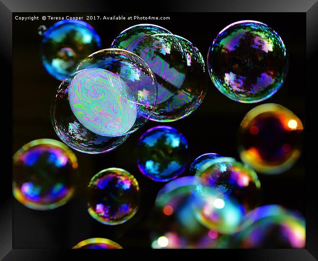 Floating Bubbles  Framed Print by Teresa Cooper