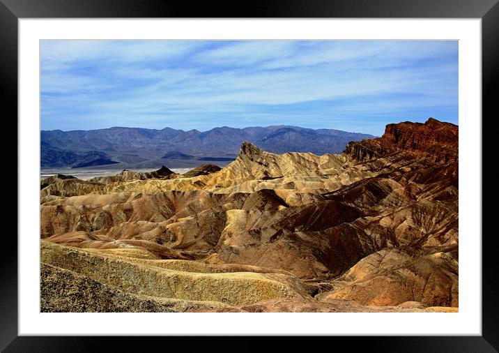 Zabriskie Point Looking Over To Death Valley  Framed Mounted Print by Janet Mann