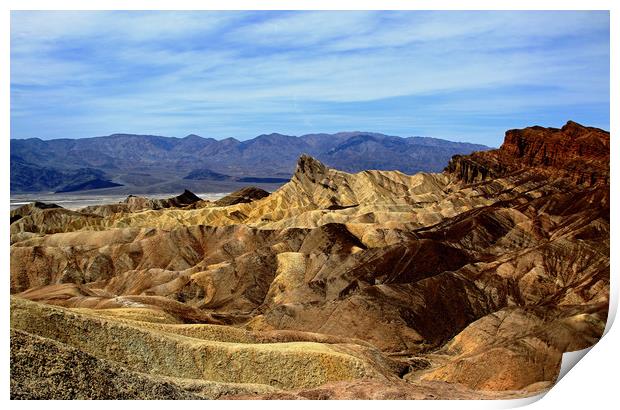 Zabriskie Point Looking Over To Death Valley  Print by Janet Mann