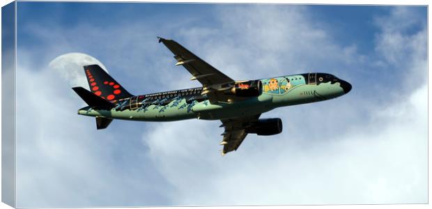 Brussels Airlines A320 'Tin Tin' Canvas Print by Aircraft Nation