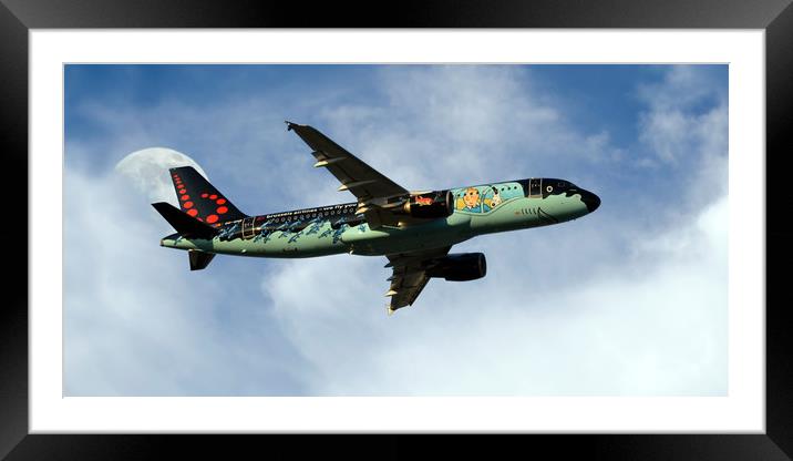 Brussels Airlines A320 'Tin Tin' Framed Mounted Print by Aircraft Nation