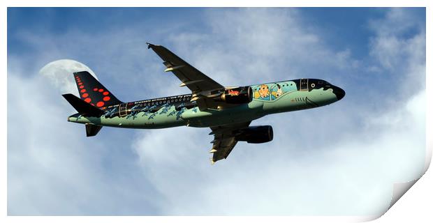 Brussels Airlines A320 'Tin Tin' Print by Aircraft Nation
