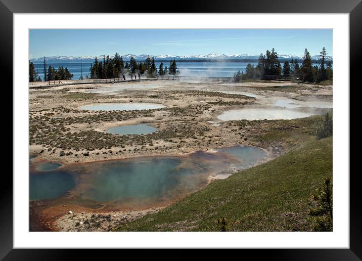 Geysers in Yelowstone Park, Wyoming Framed Mounted Print by Janet Mann