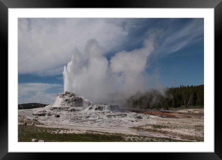Castle Geyser Yellowstone National Park Framed Mounted Print by Janet Mann