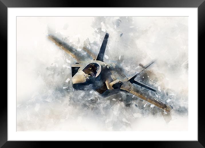 F-35 Lightning II - Painting Framed Mounted Print by J Biggadike