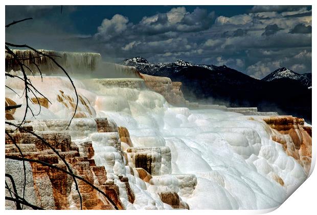 Mammoth Hot Springs, Yellowstone National Park Print by Janet Mann