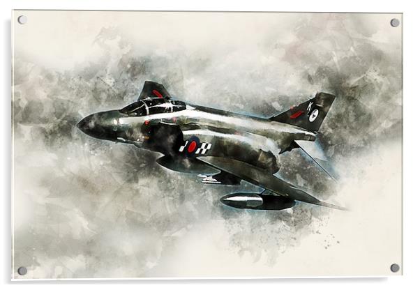 RAF F-4 Phantom II - Painting Acrylic by J Biggadike