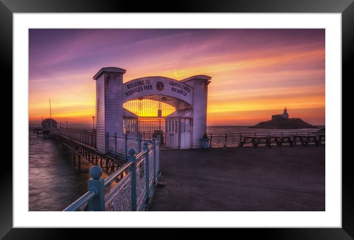 Dawn at Mumbles Pier Framed Mounted Print by Leighton Collins
