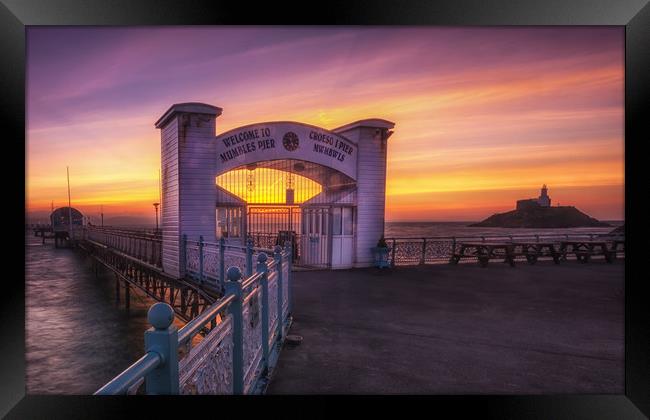 Dawn at Mumbles Pier Framed Print by Leighton Collins