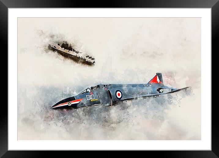 RN F-4 Phantom FG1 - Painting Framed Mounted Print by J Biggadike