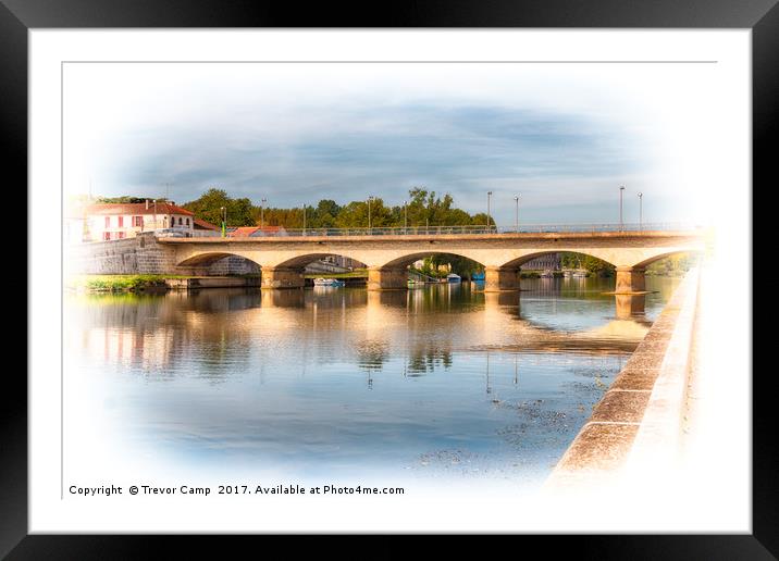 Le Pont de Jarnac Framed Mounted Print by Trevor Camp