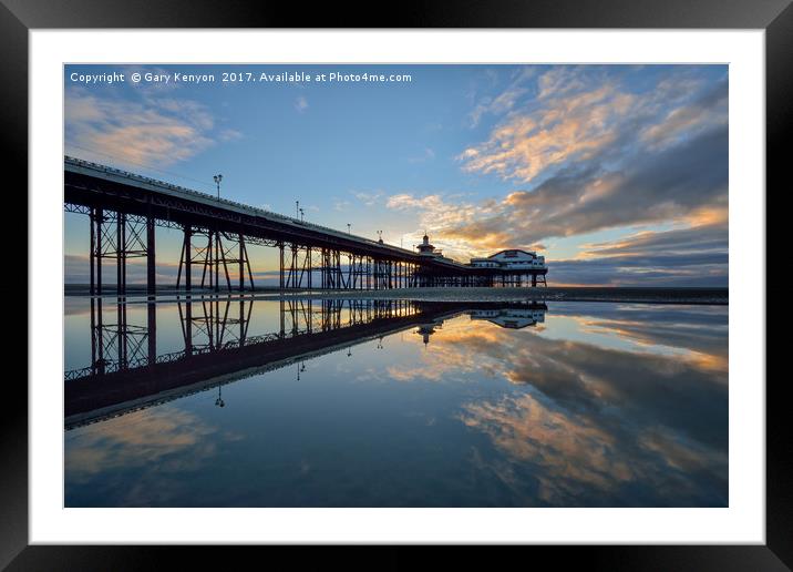 North Pier Reflections Framed Mounted Print by Gary Kenyon