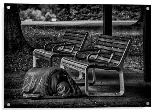 Homeless nation Acrylic by paul green