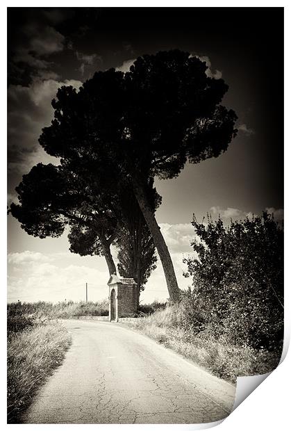 NA Long way and chapel Print by luciano luddi