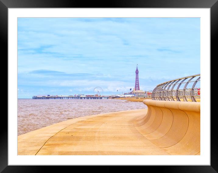 Blackpool Promenade  Framed Mounted Print by Victor Burnside