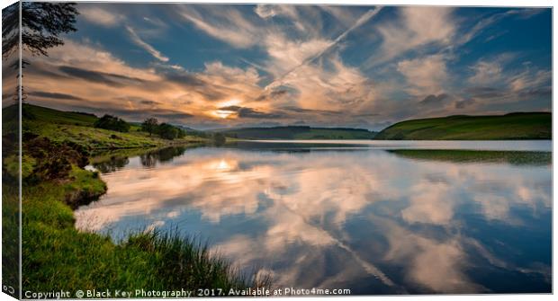 LLyn Clywedog Relections Canvas Print by Black Key Photography