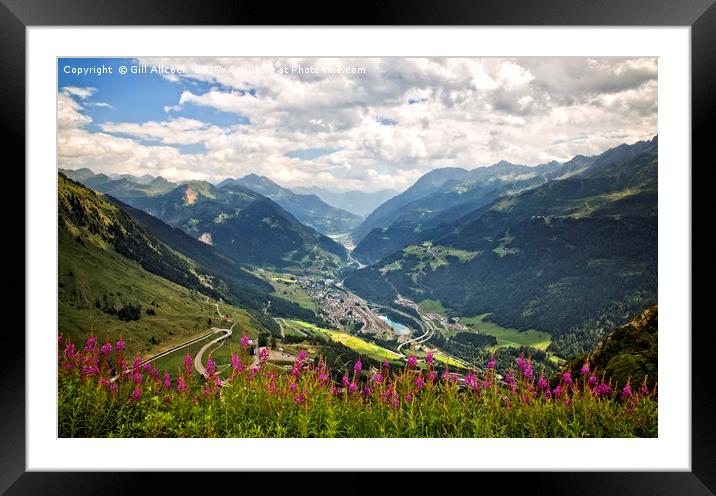 Swiss Mountain Roads Framed Mounted Print by Gill Allcock