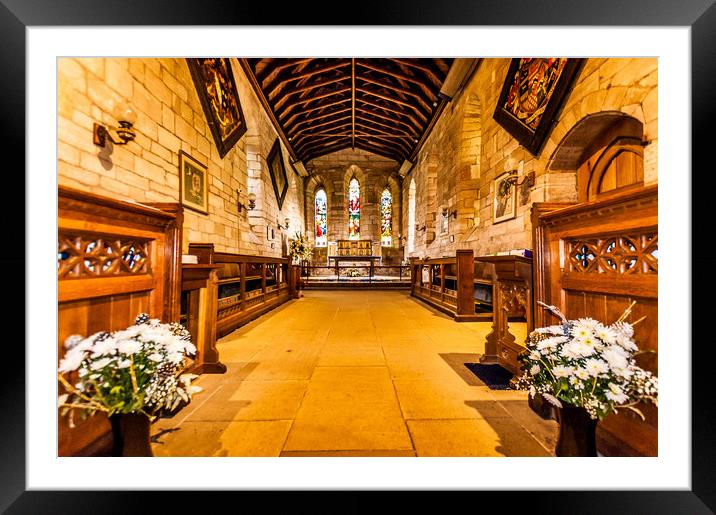 St Mary's Church Lindisfarne  Framed Mounted Print by Naylor's Photography