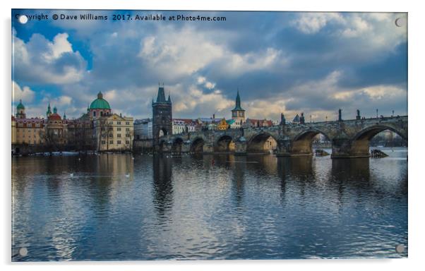 The Charles Bridge, Prague Acrylic by Dave Williams
